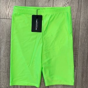 Pretty Little Thing. Lime Neon Cycling shorts